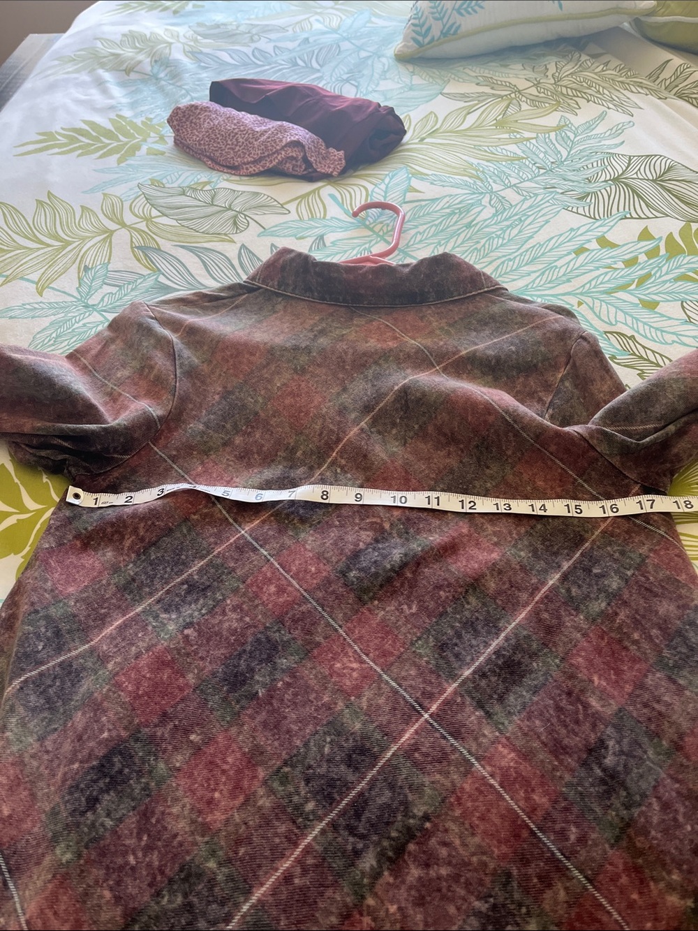 Wild Fable Plaid Long Sleeve Shirt Dress - Red and Green - Picture 5 of 6